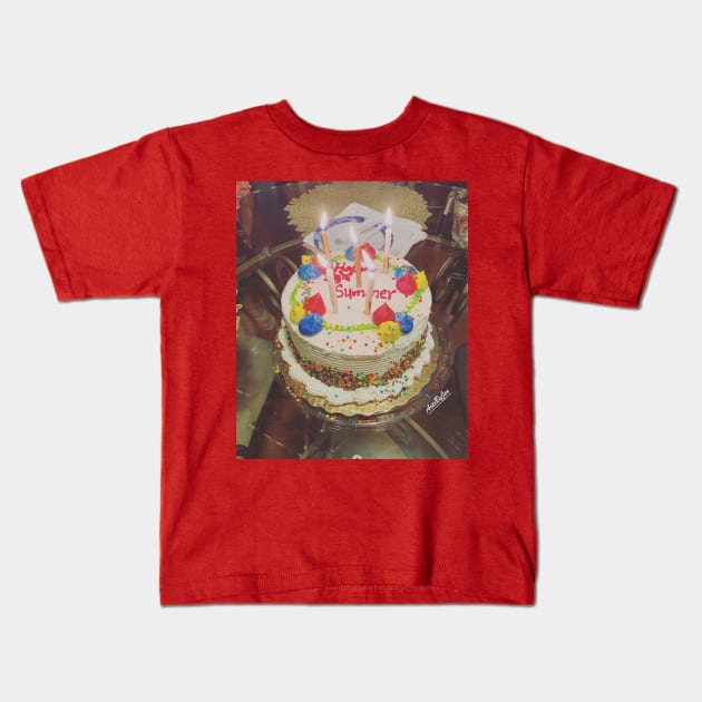 Birthday Cake Kids T-Shirt by ArtByJ